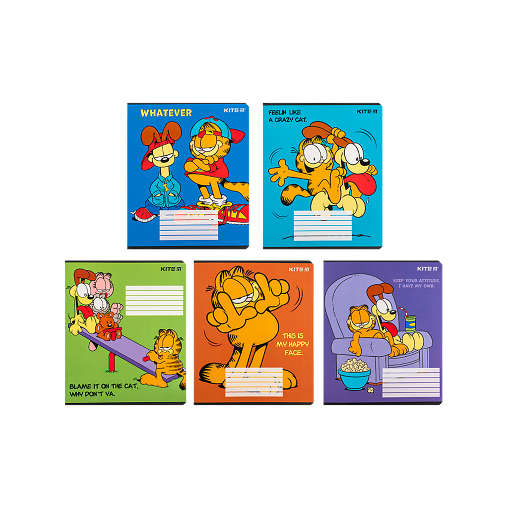 Зошит Kite Garfield, 18 аркушів, лінія (GF24-237) - зображення 1