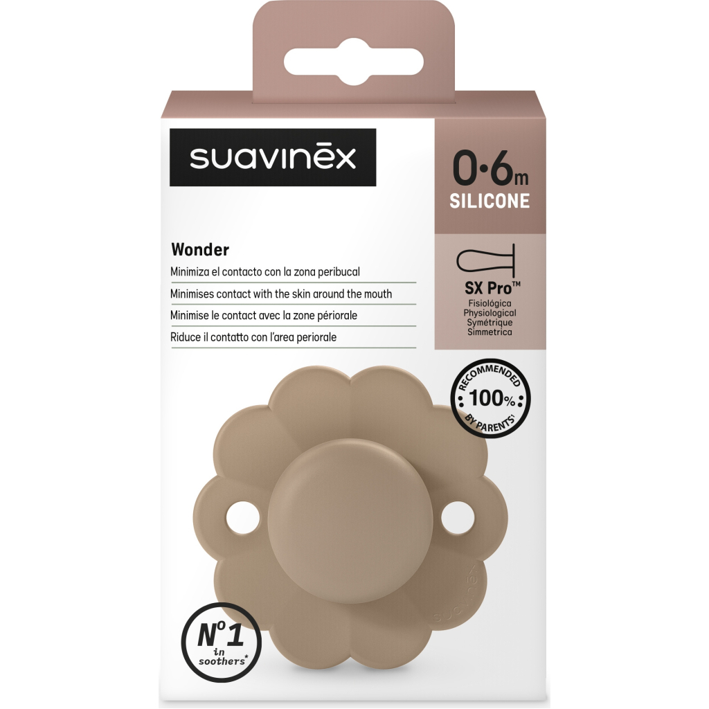 Пустушка Suavinex Wonder фізіологічна, 0-6 міс. бежева (308372) - зображення 3