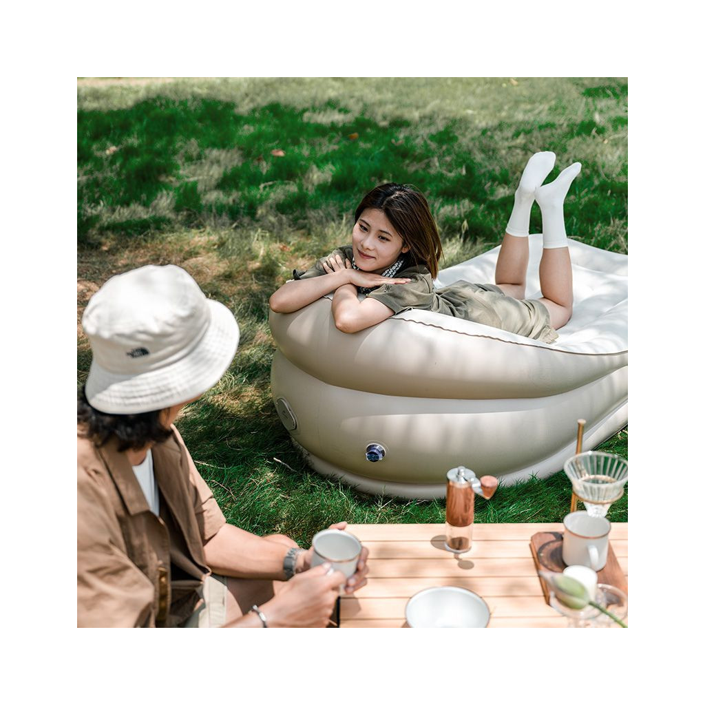 Матрац надувний Naturehike CNK2300DZ020 180 х 90 см з підголовником бежевий (6976023922480) - зображення 7