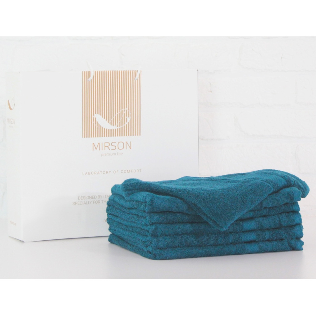 Рушник MirSon набір банних 5074 Elite SoftNess Darkemerald 70х140 6 шт (2200003524147) - зображення 1