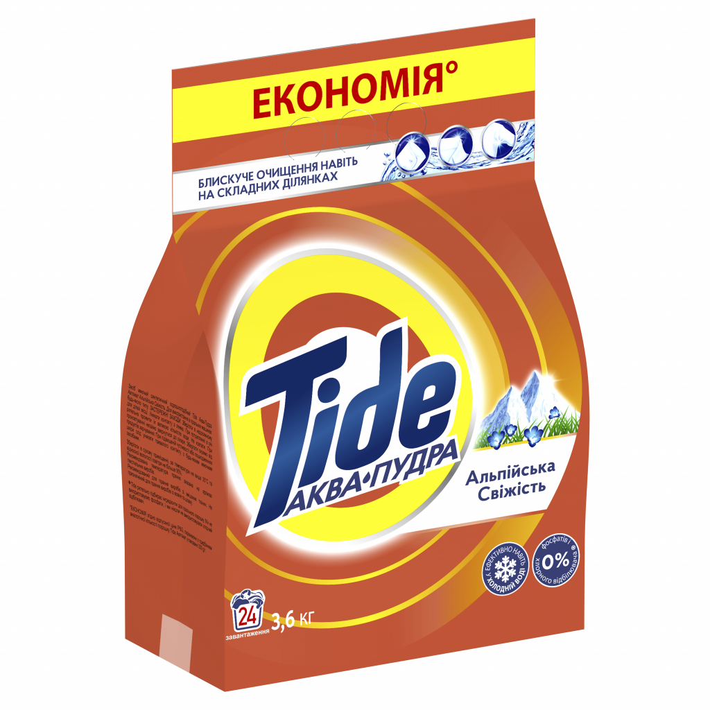 Пральний порошок Tide Аква-Пудра Альпійська свіжість 3.6 кг (8006540537701) - зображення 2