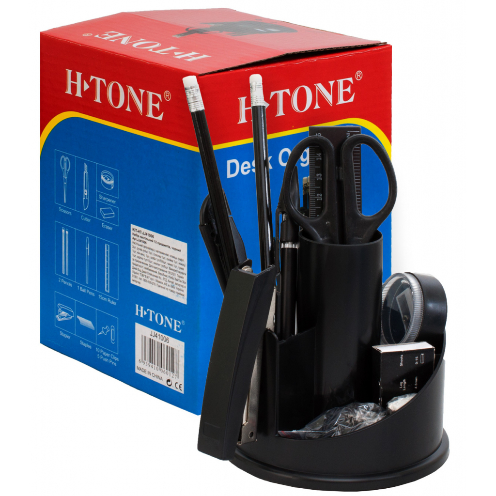 Настільний набір H-Tone 12 предметів, чорний (KIT-HT-JJ41006) - зображення 2