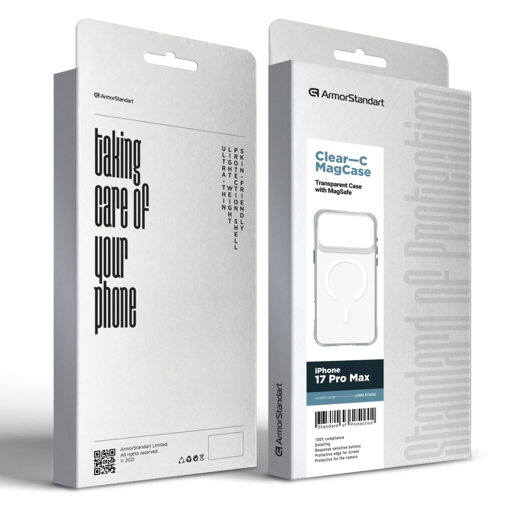 Чохол до мобільного телефона Armorstandart Clear-C MagCase Apple iPhone 17 Pro Max Transparent (ARM87400) - зображення 5