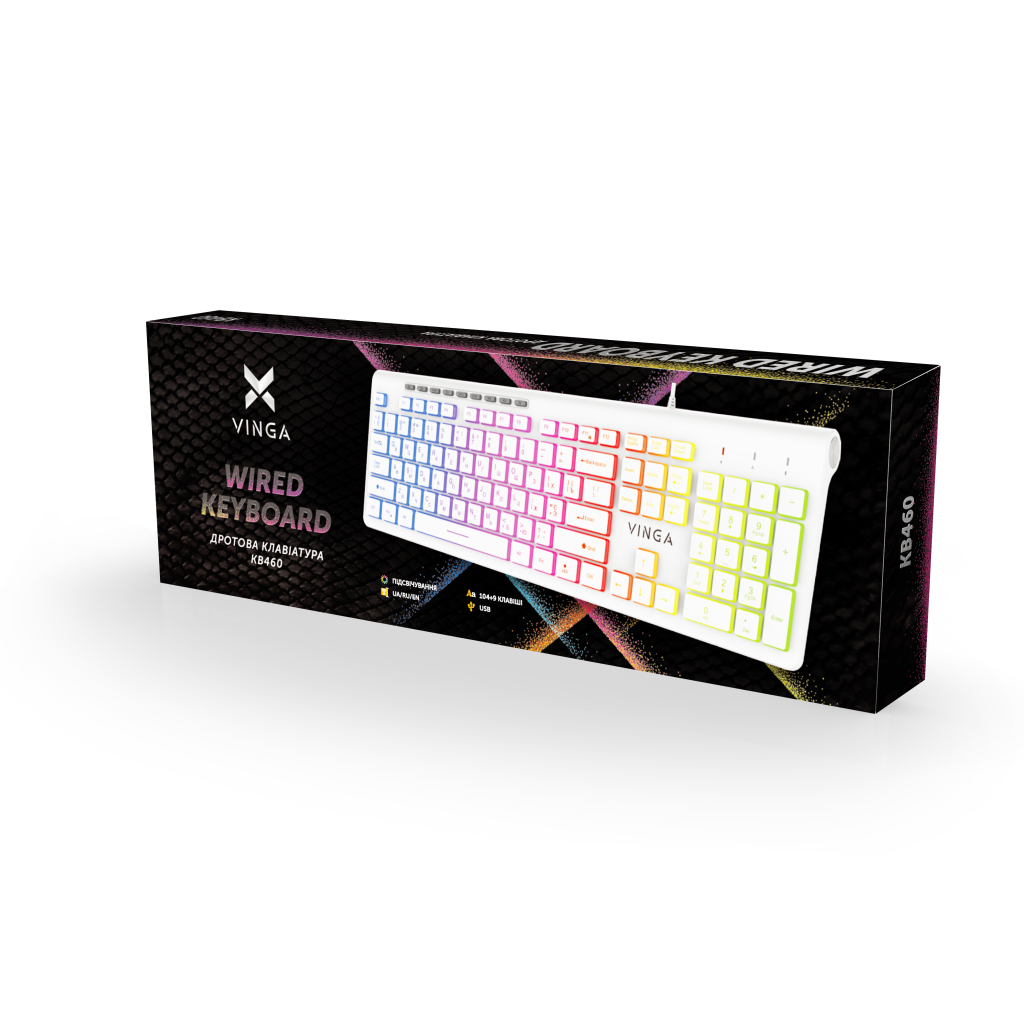 Клавіатура Vinga KB-460 White - зображення 4