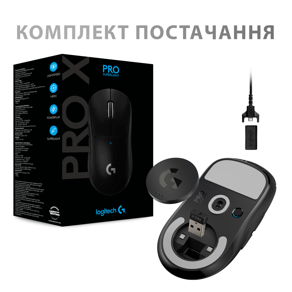 Мишка Logitech G Pro X Superlight Wireless Black (910-005880) - зображення 10