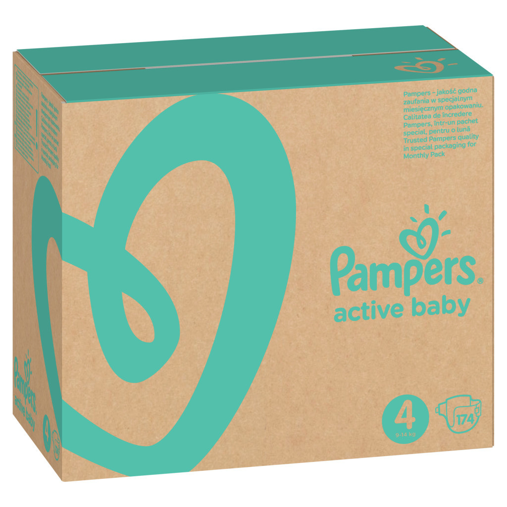 Підгузки Pampers Active Baby Maxi Розмір 4 (9-14 кг) 174 шт (8001090910820) - зображення 3