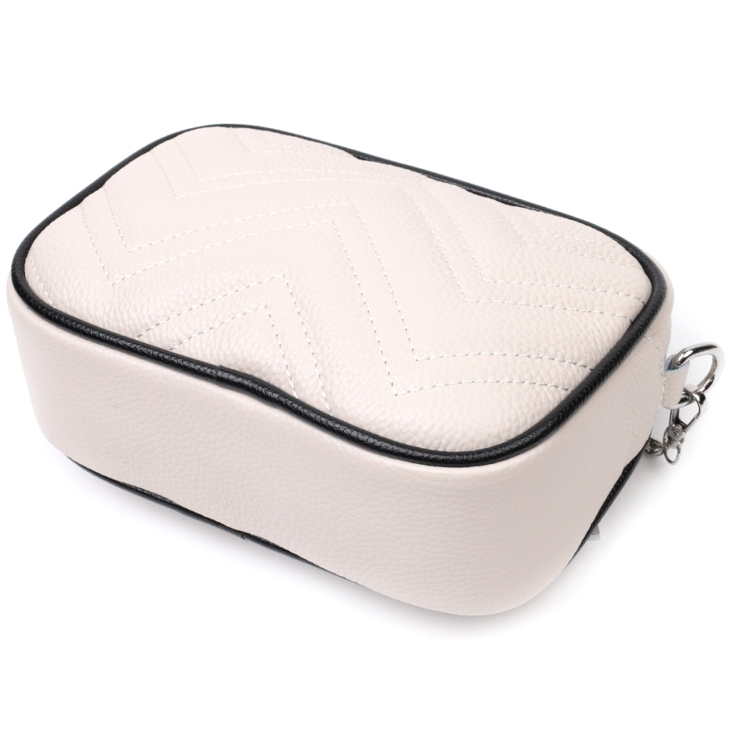 Сумка Vintage Вечірня Жіноча на ланцюжку з натуральної шкіри Біла (22380) - зображення 5