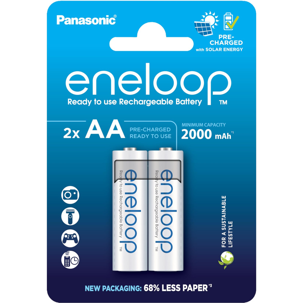 Акумулятор Panasonic AA Eneloop 2000mAh NI-MH * 2 (BK-3MCDE/2CP) - изображение 1