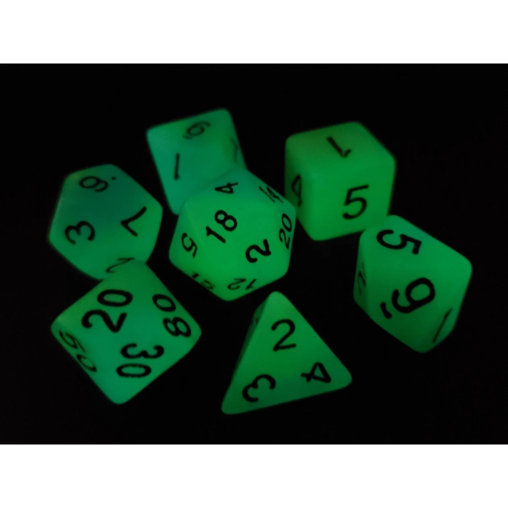 Набір кубиків для настільних ігор Games 7 Days Double Color Glow in the dark 7 Dice Set - Green-Blue (g7dglowdc02) - зображення 2