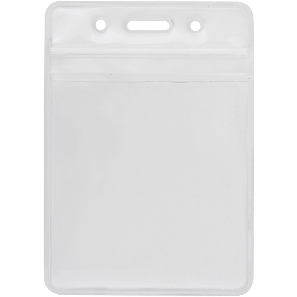 Бейдж Optima вертикальний замок zip lock PVC, 75х95 мм (O45612) - зображення 1