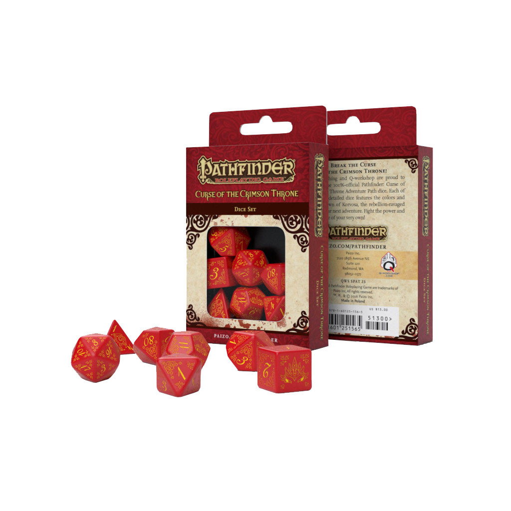 Набір кубиків для настільних ігор Q-Workshop Pathfinder Curse of the Crimson Throne Dice Set (7 шт) (SPAT23) - изображение 2