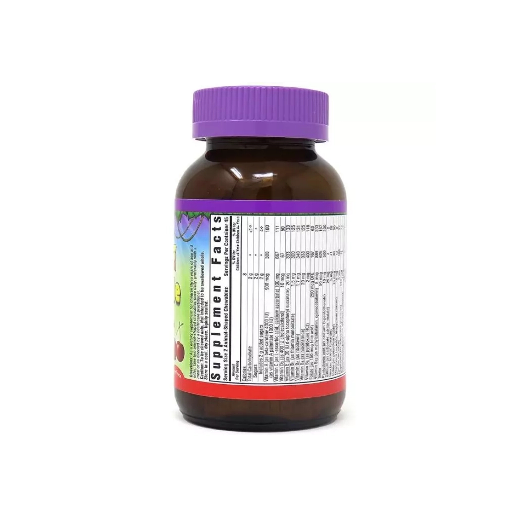 Мультивітамін Bluebonnet Nutrition Мультивітаміни для Дітей, Смак Вишні, Rainforest Animalz, 90 жувальних таблеток (BLB0184) - зображення 2