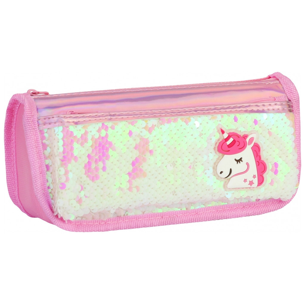 Пенал Cool For School 2 відділення з паєтками та аплікацією Білий (CF5949-white) - зображення 1
