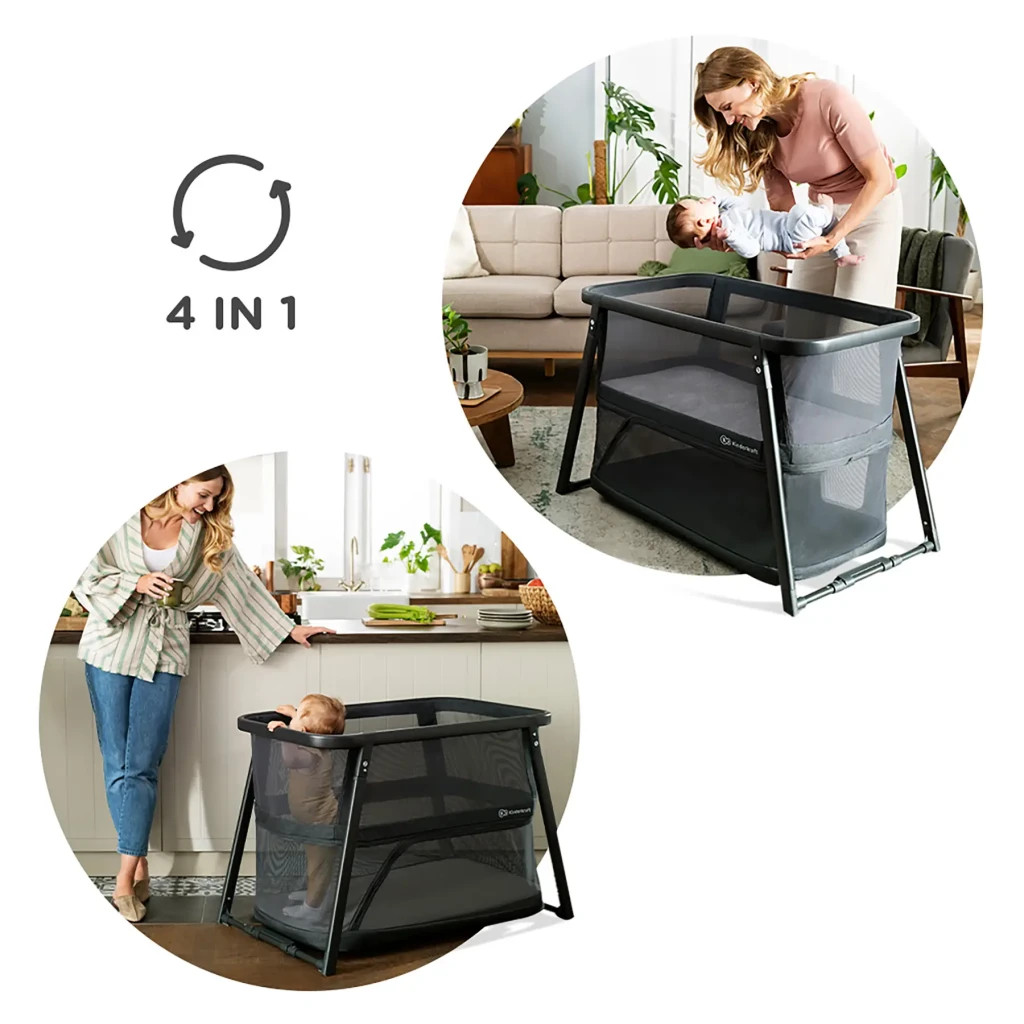 Ліжечко Kinderkraft манеж 4 в 1 Sofi Plus Grey (5902533920051) - зображення 6