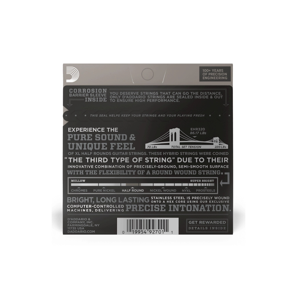 Струни для гітари D'Addario XL Half Rounds Super Light (09-42) (EHR320) - изображение 3