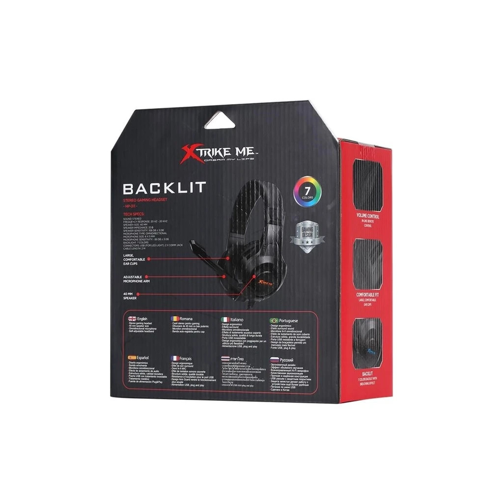 Навушники Xtrike ME HP-311 Rainbow Black (HP-311) - зображення 5