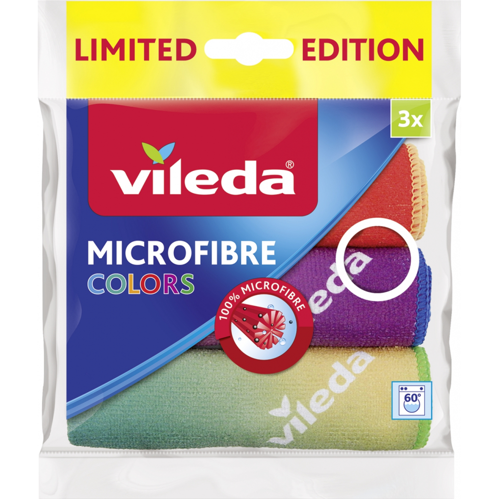 Серветки для прибирання Vileda Microfibre Colors Design 3 шт. (4023103208124) - зображення 1