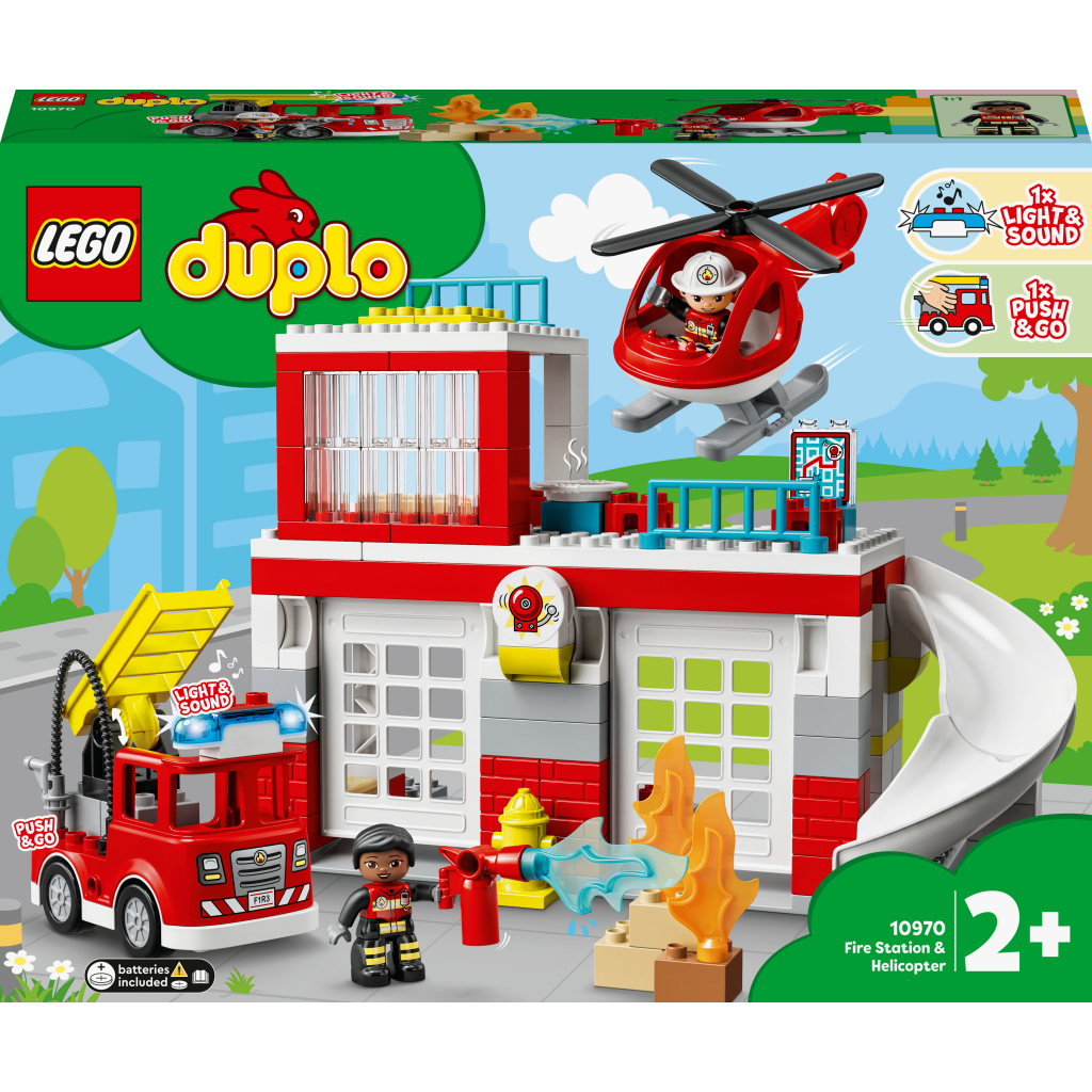 Конструктор LEGO DUPLO Town Пожежна частина та вертоліт 117 деталей (10970) - зображення 1