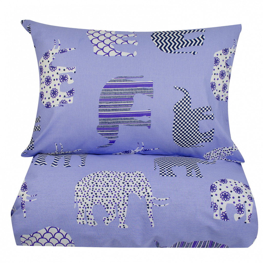 Постільна білизна Home Line Слони бузковий колір бязь полуторний (156315) - зображення 1