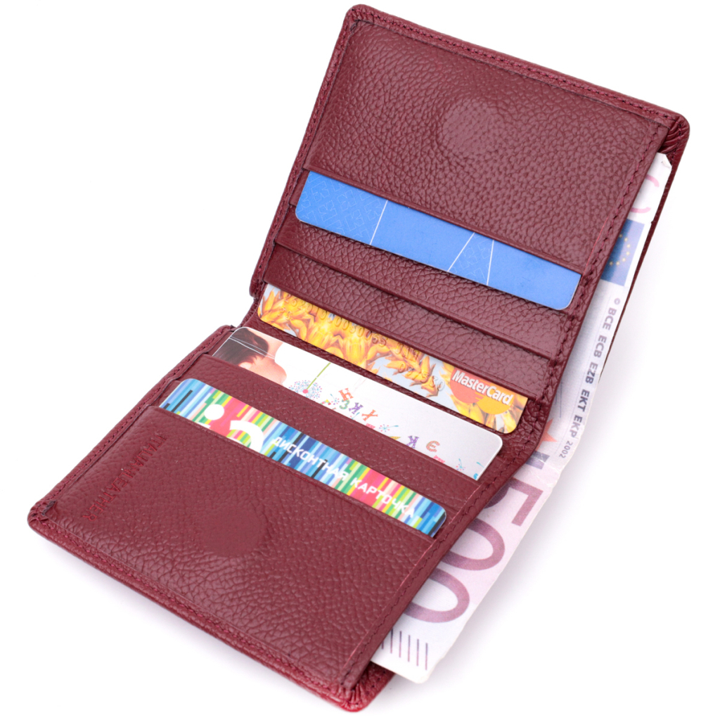 Гаманець ST Leather З натуральної шкіри Бордовий (19467) - зображення 6