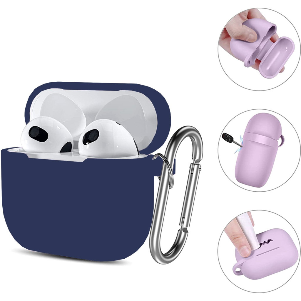 Чохол для навушників BeCover Silicon для Apple AirPods (3nd Gen) Deep Blue (707178) - зображення 3