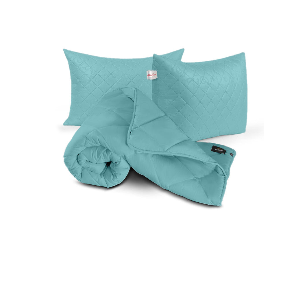 Ковдра MirSon Набір Eco-Soft Всесезонний №1697 Eco Light Blue Ковдра + под (2200002655491) - зображення 11