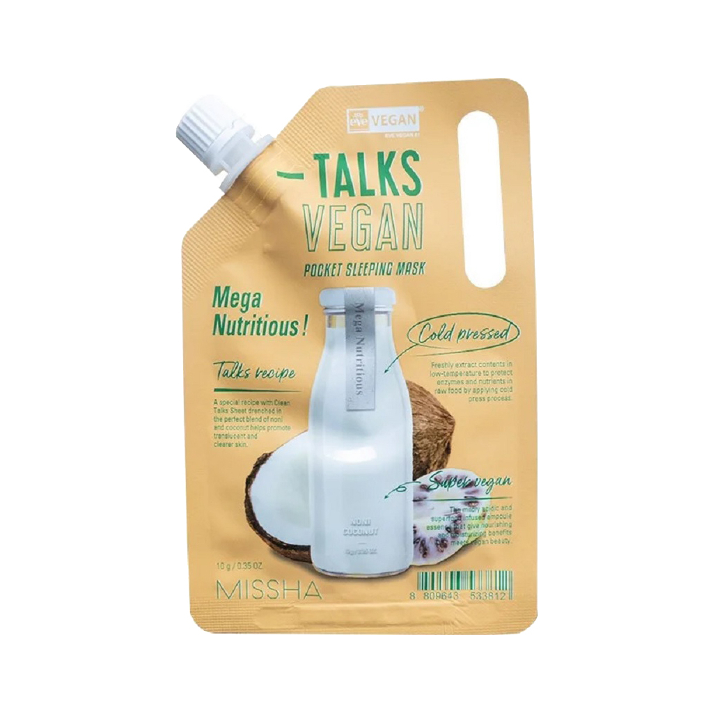 Маска для обличчя Missha Talks Vegan Squeeze Pocket Sleeping Mask Mega Nutritious 10 г (8809643533812) - зображення 1