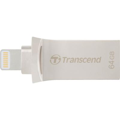 USB флеш накопичувач Transcend 64GB JetDrive Go 500 Silver USB 3.1/Lightning (TS64GJDG500S) - зображення 1