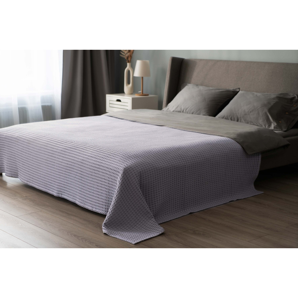 Плед Ardesto Pique 100% бавовна сірий світлий 220х230 см (ART0822PL) - зображення 2