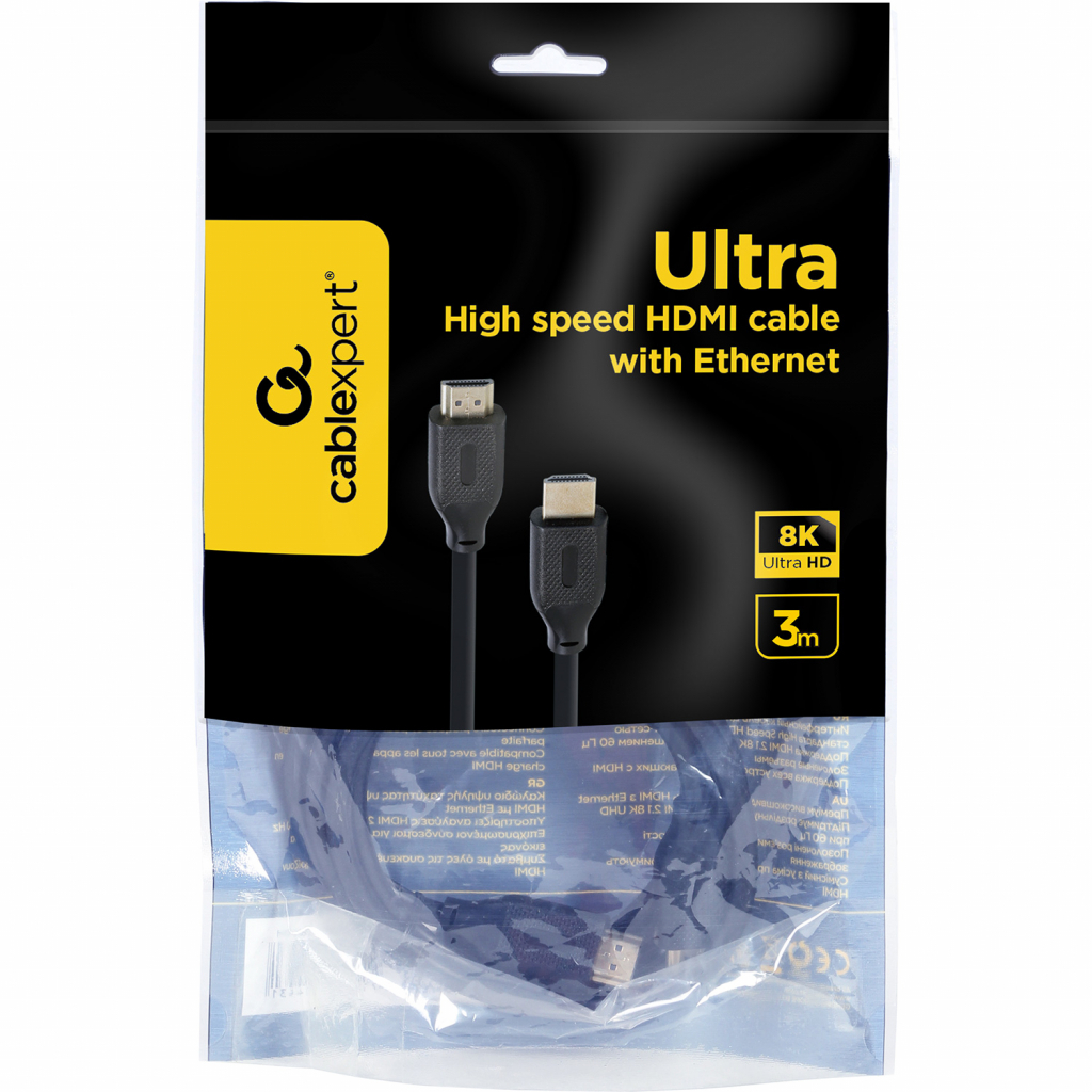 Кабель мультимедійний HDMI to HDMI 3.0m V.2.1 Cablexpert (CC-HDMI8K-3M) - зображення 3