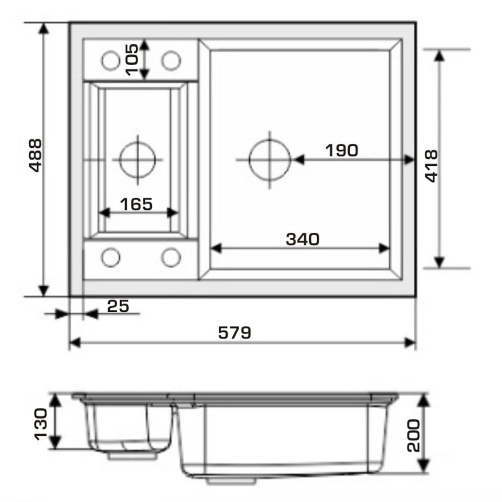 Мийка кухонна GRANADO SAMORA grafito (gr0909) - зображення 8