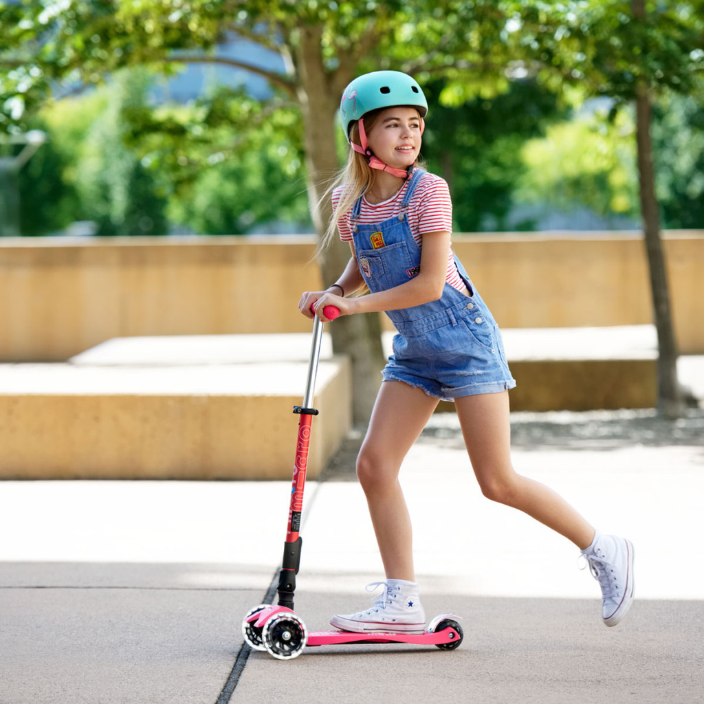 Самокат Micro Maxi Deluxe Foldable LED Coral Pink (MMD093) - зображення 7