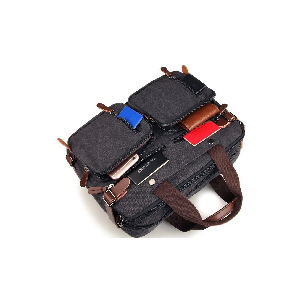 Сумка Vintage Трансформер Сіра (14480) - зображення 11