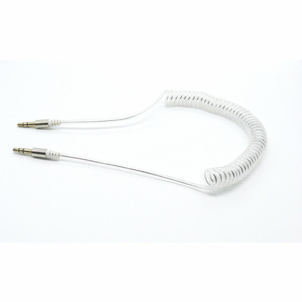 Кабель мультимедійний 3.5mm M to 3.5mm M 1.0m white Dengos (AUDIO-PLS-PRUZH-WHITE) - зображення 1