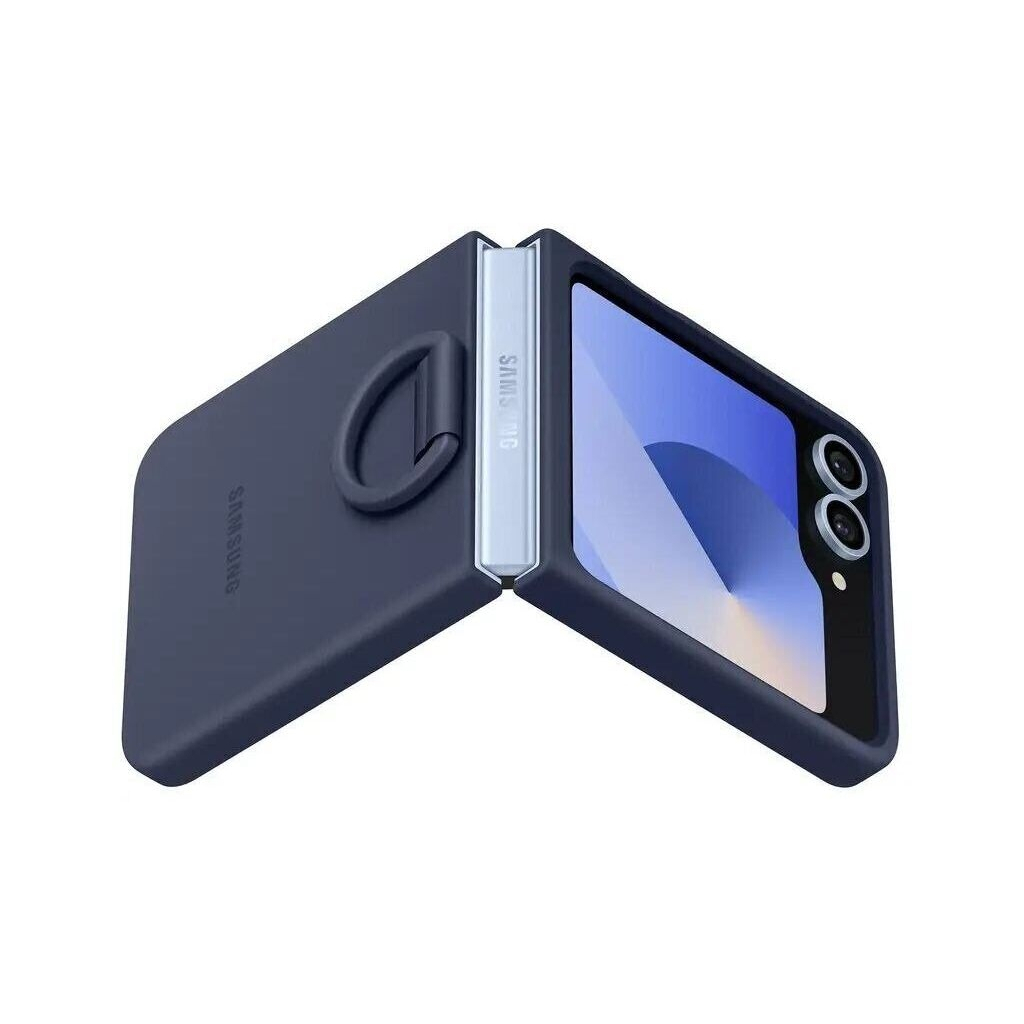 Чохол до мобільного телефона Samsung Silicone Cover with Ring Samsung Galaxy Flip 6 Navy (EF-PF741TNEGUA) - зображення 4