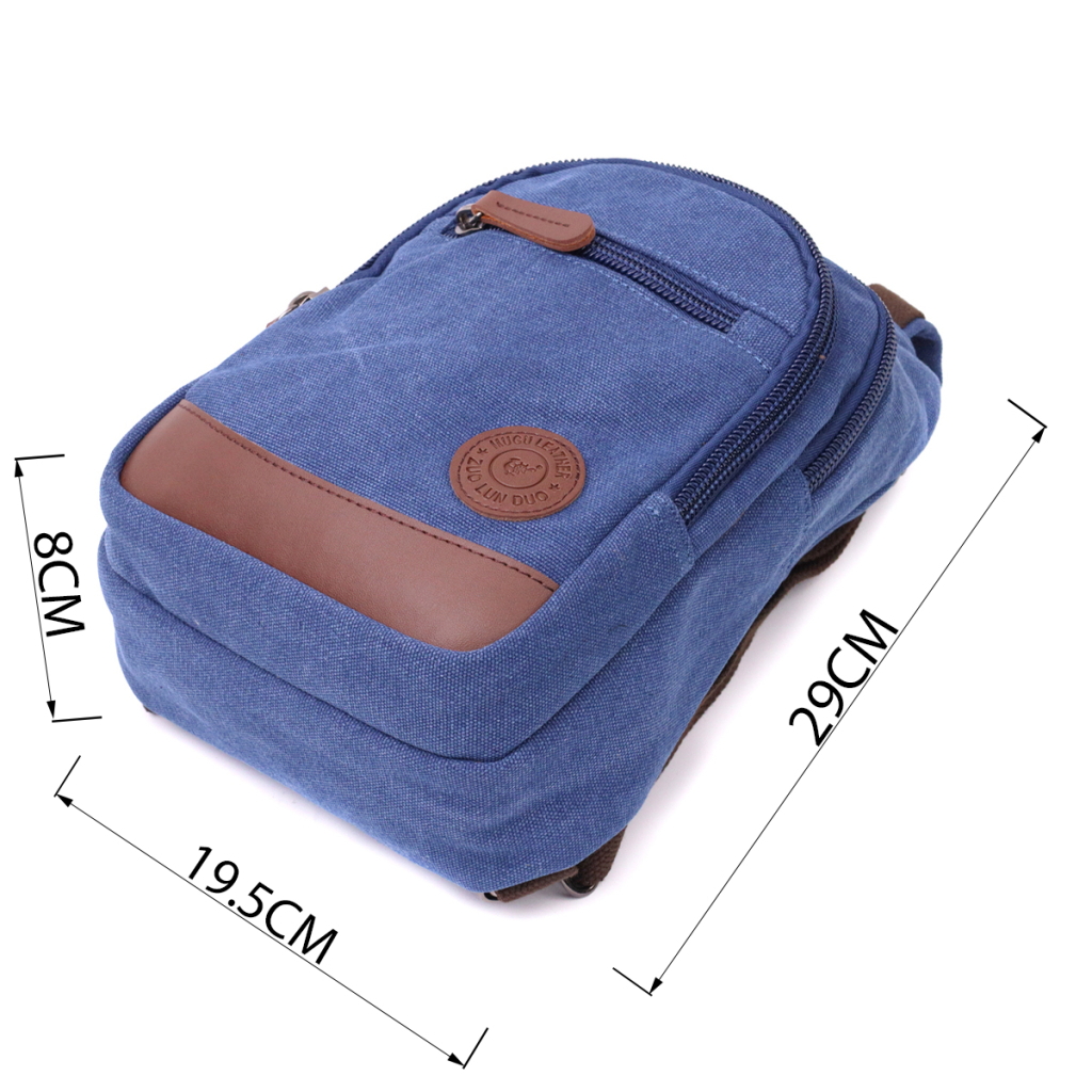 Сумка Vintage Для чоловіків через плече з ущільненою спинкою Синя (22176) - зображення 3