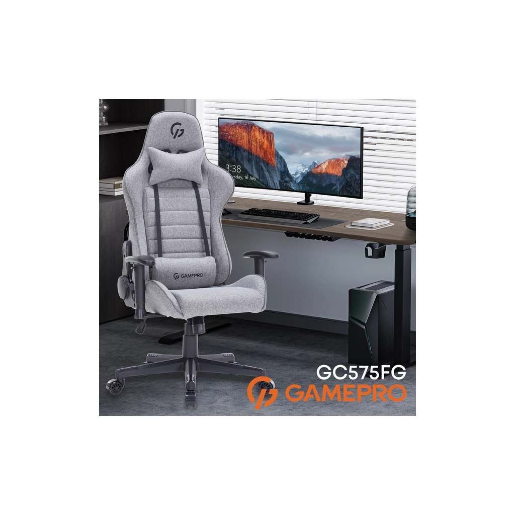 Крісло ігрове GamePro GC575FG Fabric Size L Gray (GC575FG) - зображення 5