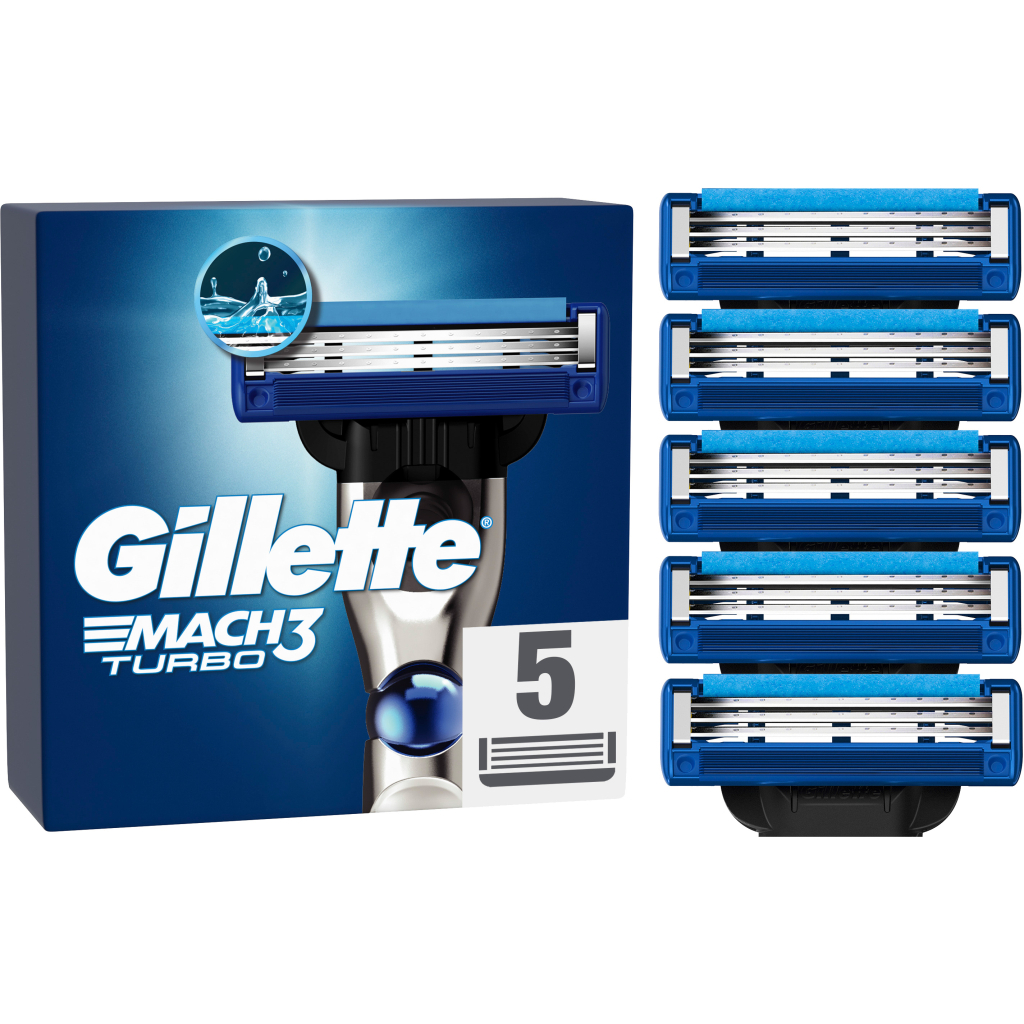 Змінні касети Gillette Mach3 Turbo 5 шт. (7702018552344) - изображение 1
