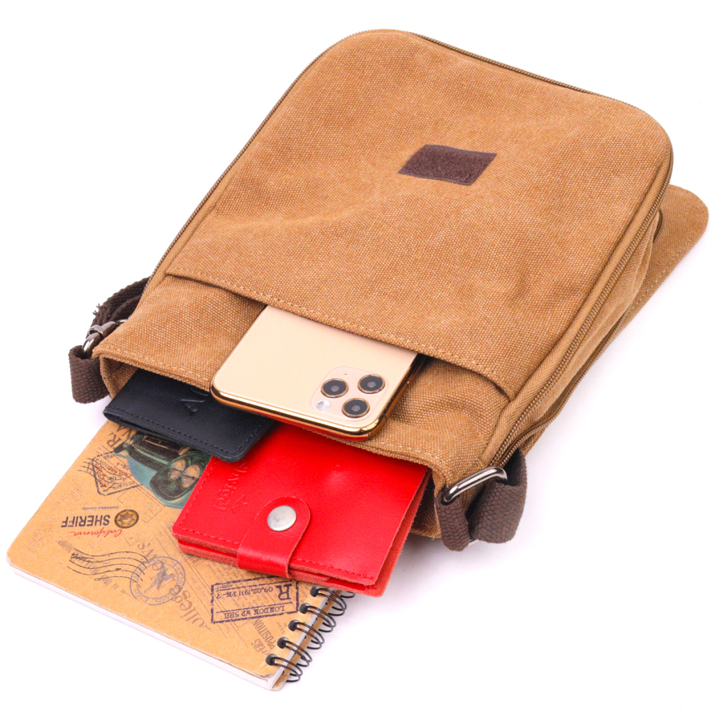 Сумка Vintage Чоловіча з текстилю Коричнева (21268) - зображення 8