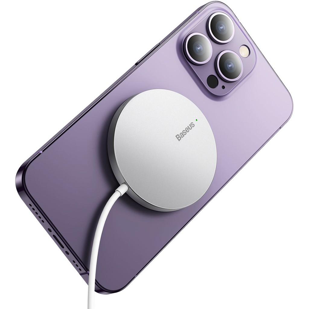 Зарядний пристрій Baseus Simple Mini3 Magnetic Wireless Charger 15W Silver (CCJJ040012) - изображение 6