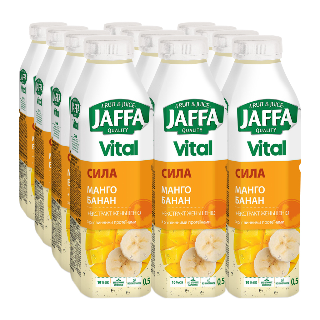 Напій Jaffa соковмісний Vital Power Манго та банан з екстрактом женьшеню 500 мл (4820016253735) - зображення 1