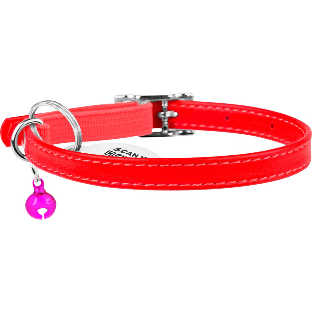 Нашийник для тварин WAUDOG Glamour з QR паспортом Д 17-20 см червоний (32753) - зображення 2