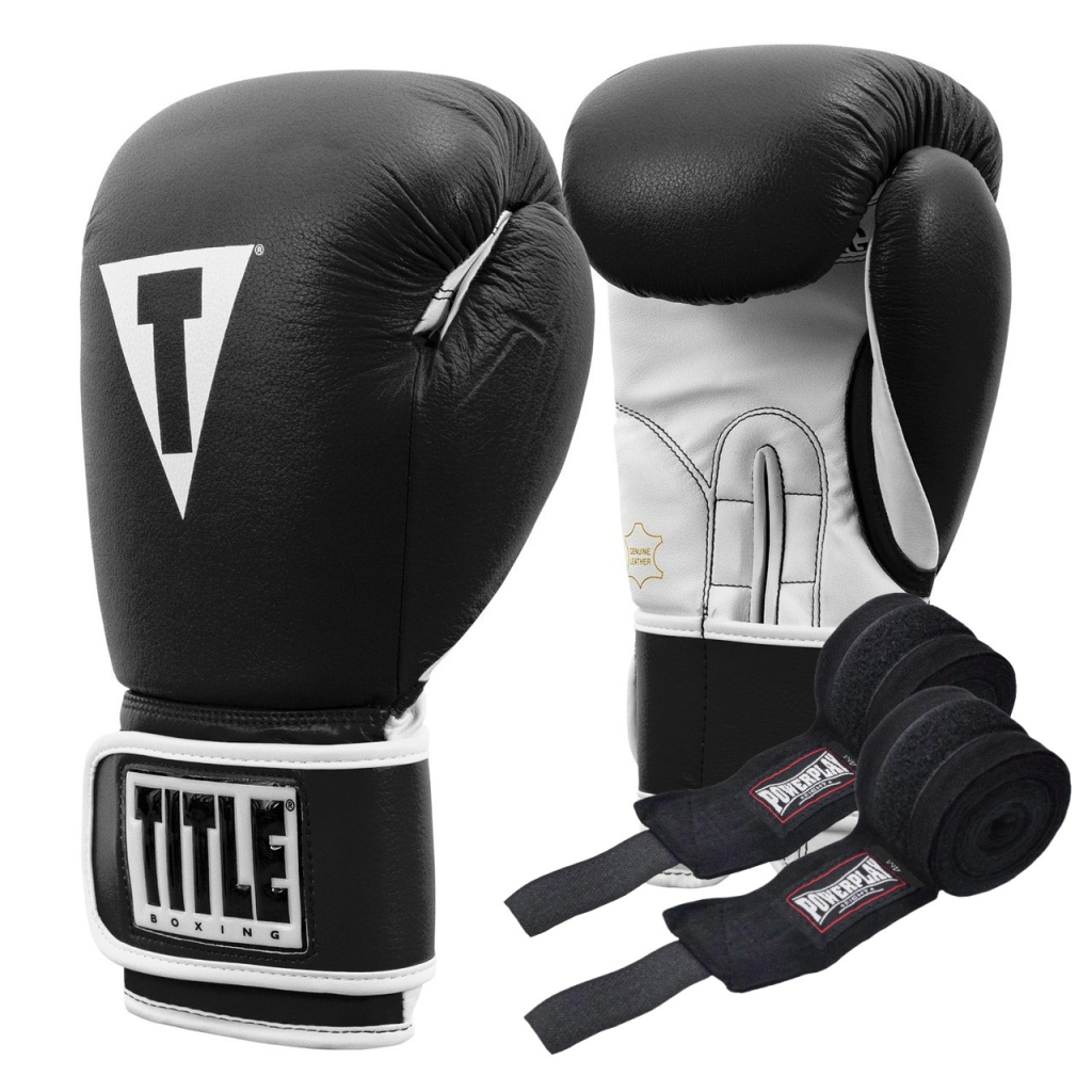 Боксерські рукавички Title Boxing Pro Style Leather Gloves3.0 Black/White 12 oz (TVVTG3 12 BK/WH) - зображення 1