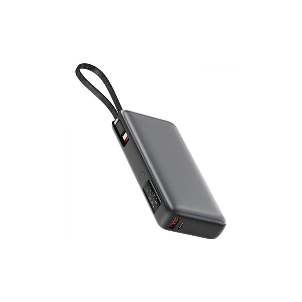 Батарея універсальна Acefast 20000mAh 130W PD, QC/3.0 USB-A+USB-C In/Out,build-in cable M22 Gray (6974316283904) - зображення 2
