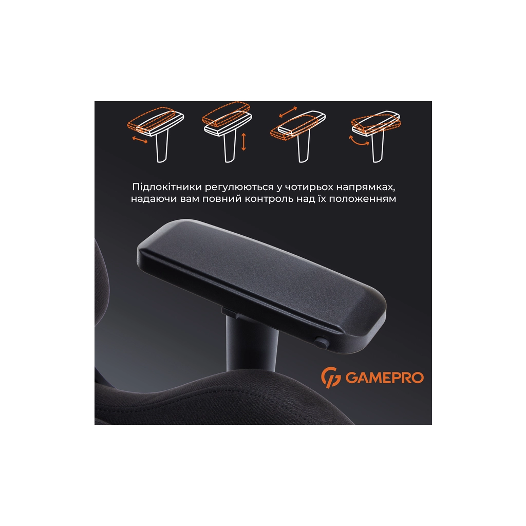 Крісло ігрове GamePro GC900B Size XL Fabric Black (GC900B) - изображение 11