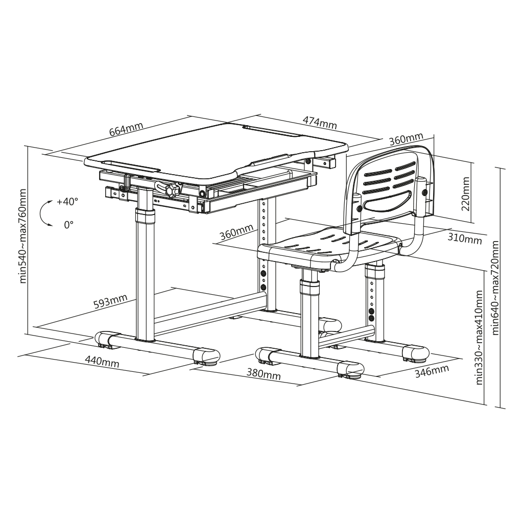 Парта зі стільцем FunDesk трансформер (221900) - зображення 5