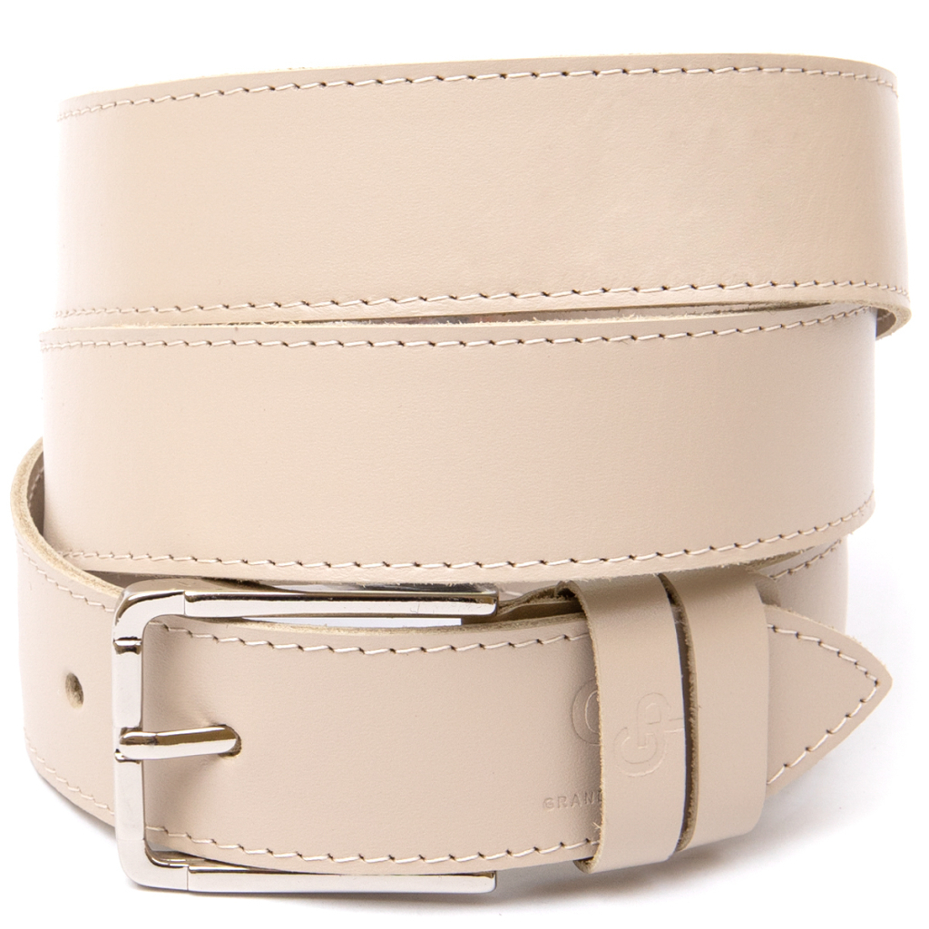 Ремінь Grande Pelle Шкіряний унісекс Бежевий (11450) - зображення 1