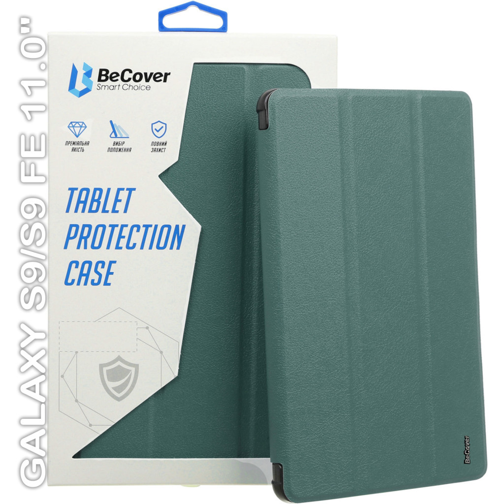 Чохол до планшета BeCover Smart Case Samsung Tab S9 (SM-X710/SM-X716)/S9 FE (SM-X510/SM-X516B) 11.0" Dark Green (710410) - зображення 1