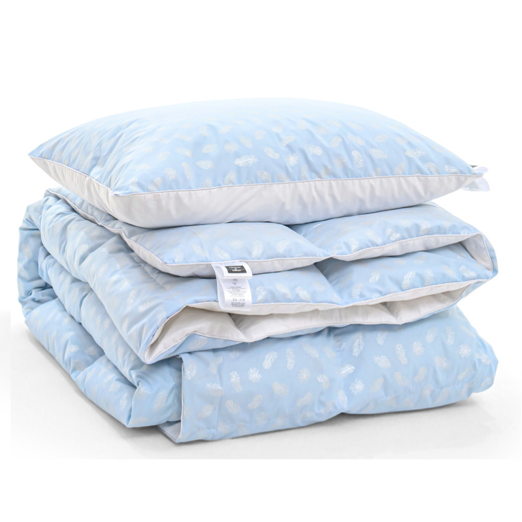 Ковдра MirSon Набір №2162 Bio-Blue Зима 90% пух 155х215 + подушка (2200003025316) - зображення 3