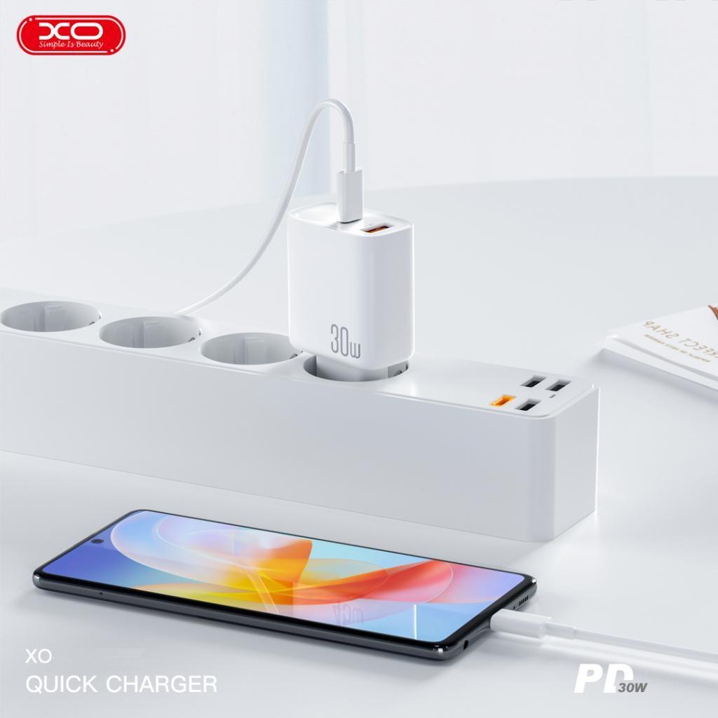 Зарядний пристрій XO 1xUSB-C PD30W + 1xUSB QC3.0 (XO-QC16) - зображення 3